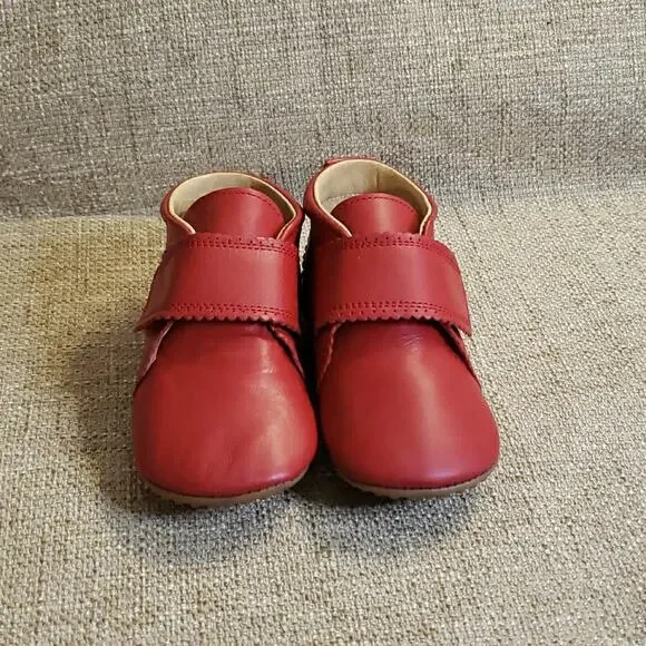 Pom Pom Beginners 6 Scallops Red Baby Leather Size 23 Danish Design Soft Durable - Picture 3 of 9